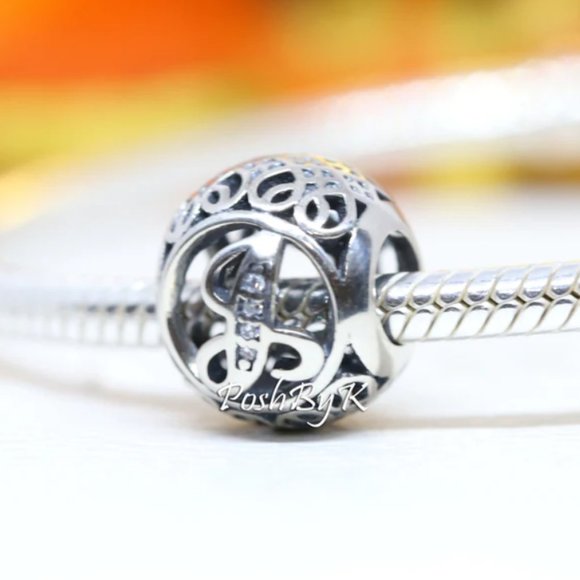 PANDORA Vintage Initial Letter J Charm 791854CZ - Picture 2 of 3